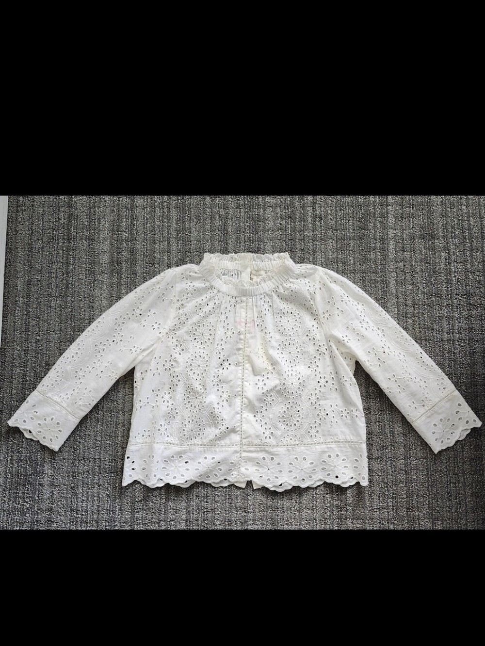 Jennifer & Grace White Eyelet 3/4-Sleeve Top - Picture 6 of 7